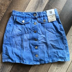Denim Button Through Skirt